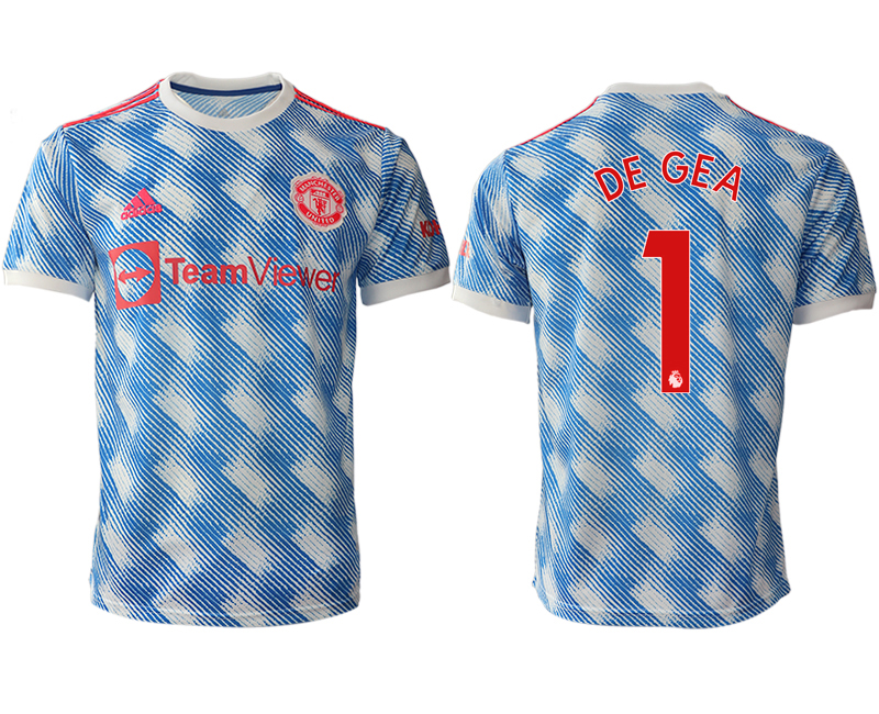 Men 2021-2022 Club Manchester United away aaa version blue #1 Soccer Jersey